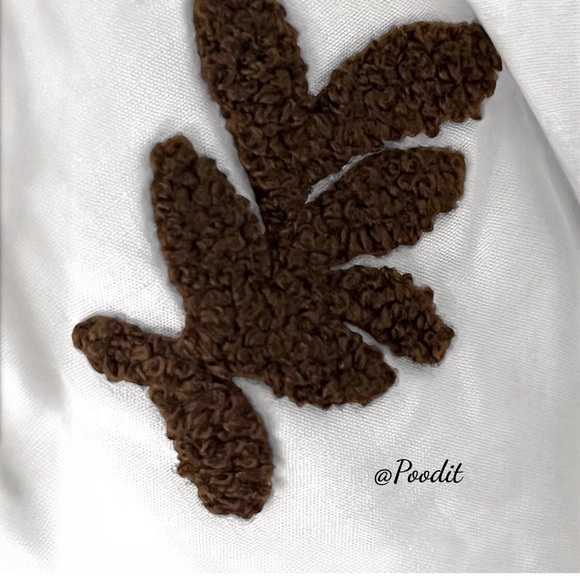 POLAGRAM chenille brown accents linen dress S M L - Picture 4 of 4